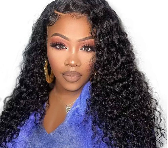 22In Brazilian Hair Water Wave Glueless Wig-13x4 Full Frontal Lace Wig